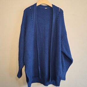 Free People Nightingale Cardigan Sz M Open Front Chunky Cozy Fall Casual